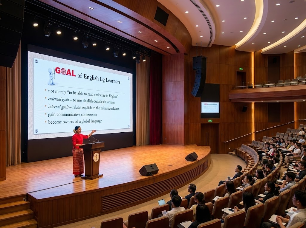 Dr. Ohnmar Tin in a Lecture Hall